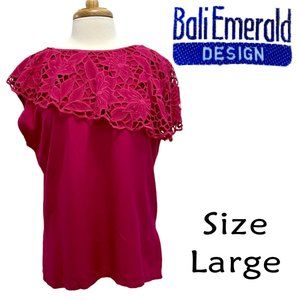 Bali Emerald Designs Hot Pink Lace Cutout Size L